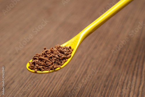 Photo: Teaspoon full of chocolate shavings Teaspoon full of chocolate shavings