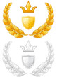 Illustration: Golden and silver laurel wreath Golden and silver laurel wreath