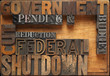 Photo: words related to a possible government shutdown words related to a possible government shutdown