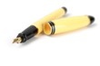 Photo: Classic old gold pen on white background Classic old gold pen on white background