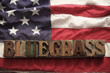 USA flag with bluegrass word USA flag with bluegrass word