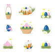 Easter icons set