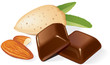 벡터 일러스트(편집용 파일):Chocolate pieces and almonds composition. Vector Chocolate pieces and almonds composition. Vector