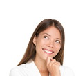 Tthinking woman isolated on white background