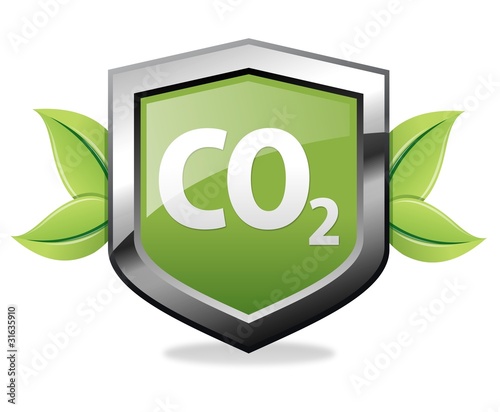 Illustration: CO2 shield icon CO2 shield icon