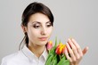 Nice woman with floweds