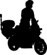 motorcyclist silhouette - vector