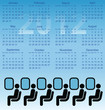 2012 calendar with an abstract airline passenger theme