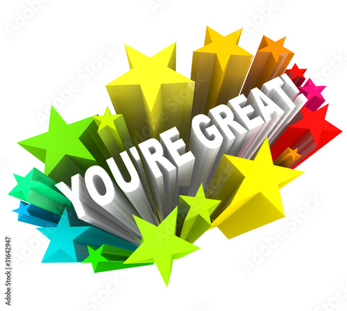 Illustration: You're Great - Praise Words for Success You're Great - Praise Words for Success