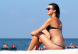 Photograph of a beautiful woman on the beach Photograph of a beautiful woman on the beach