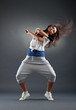female dancing on the grey background