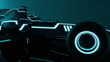 futuristic racecar in tron look - loopable