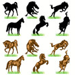 Horses silhouettes set 02 Horses silhouettes set 02