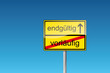 Schild endgültig vorläufig Wirtschaftskrise Finanzkrise