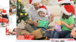 Montage of families celebrating Christmas Day together Montage of families celebrating Christmas Day together