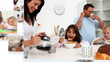 Montage of couples spending time with their children Montage of couples spending time with their children