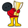 deutschland maskottchen mit pokal