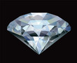 Realistic diamond illustration on black background Realistic diamond illustration on black background