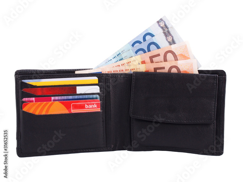 Photo: Portemonnaie mit Bargeld und Karten Portemonnaie mit Bargeld und Karten