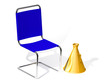 Iron chair and megaphone Iron chair and megaphone