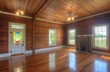 Photo: Unfurnished Living Room with Wooden Interior Unfurnished Living Room with Wooden Interior