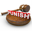 Punish - Judge Gavel and Word for Deciding Punishment