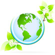 Green planet icon