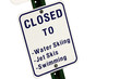 Closed To Water Sports Sign Isolated On White