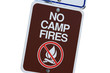 Brown No Camp Fires Sign Isolated On White