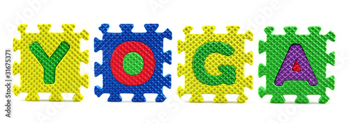 Photo: Alphabet puzzle pieces on white background Alphabet puzzle pieces on white background