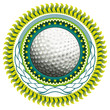 Stylish label with golf ball.