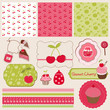 Cherry Design Elements for scrapbook - easy to edit