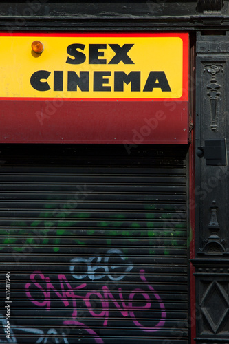 Photo: Sex Cinema sign in the Red Light district of Amsterdam Sex Cinema sign in the Red Light district of Amsterdam