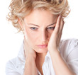 Photo: Woman with pain in her neck Woman with pain in her neck