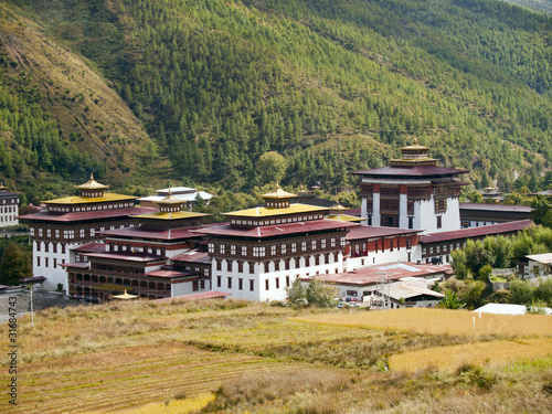 Photo: The Tashichhoedzong in the city of Thimpu in Bhutan The Tashichhoedzong in the city of Thimpu in Bhutan