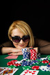 Sexy Blond Playing Poker