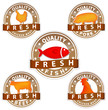 pork beef chicken and fish quality meat sign