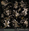 Vektor: ornament vector elements, vintage gold floral designs ornament vector elements, vintage gold floral designs