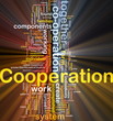 Cooperation background concept glowing