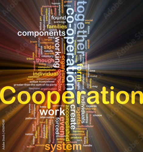 Illustration: Cooperation background concept glowing Cooperation background concept glowing