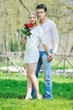 romantic couple in love outdoor