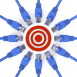 Blue network cables - hotspot in the center