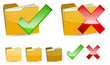 set of right and wrong yellow folder