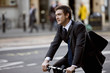Foto: A businessman commuting to work A businessman commuting to work