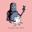 Robot with heart card design Robot with heart card design