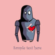 Robot with heart card design Robot with heart card design