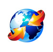Earth Globe with an Arrow showing a recycle concept