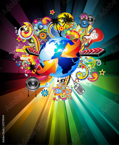 Vector: Flyer Background for International Global Music Event Flyer Background for International Global Music Event
