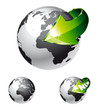 Earth Globe with an Arrow showing a recycle concept