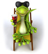 Lézard et bière